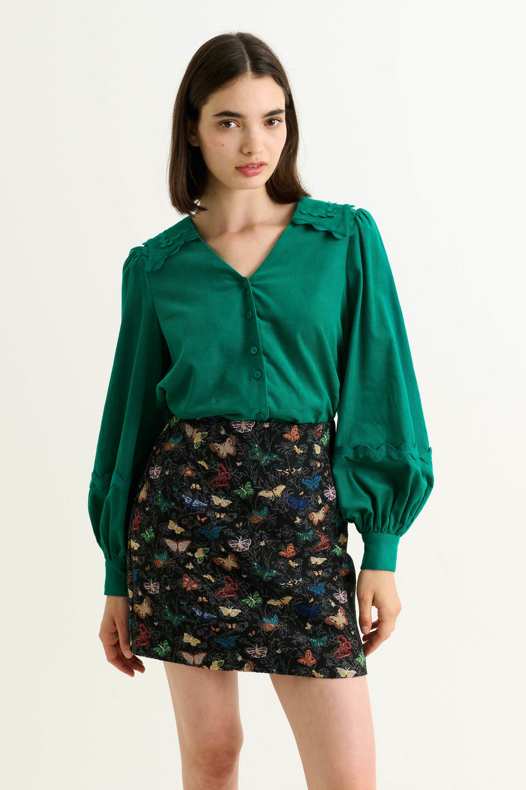 Aubin Butterfly Ball Jacquard Mini A-Line Skirt - Multicoloured