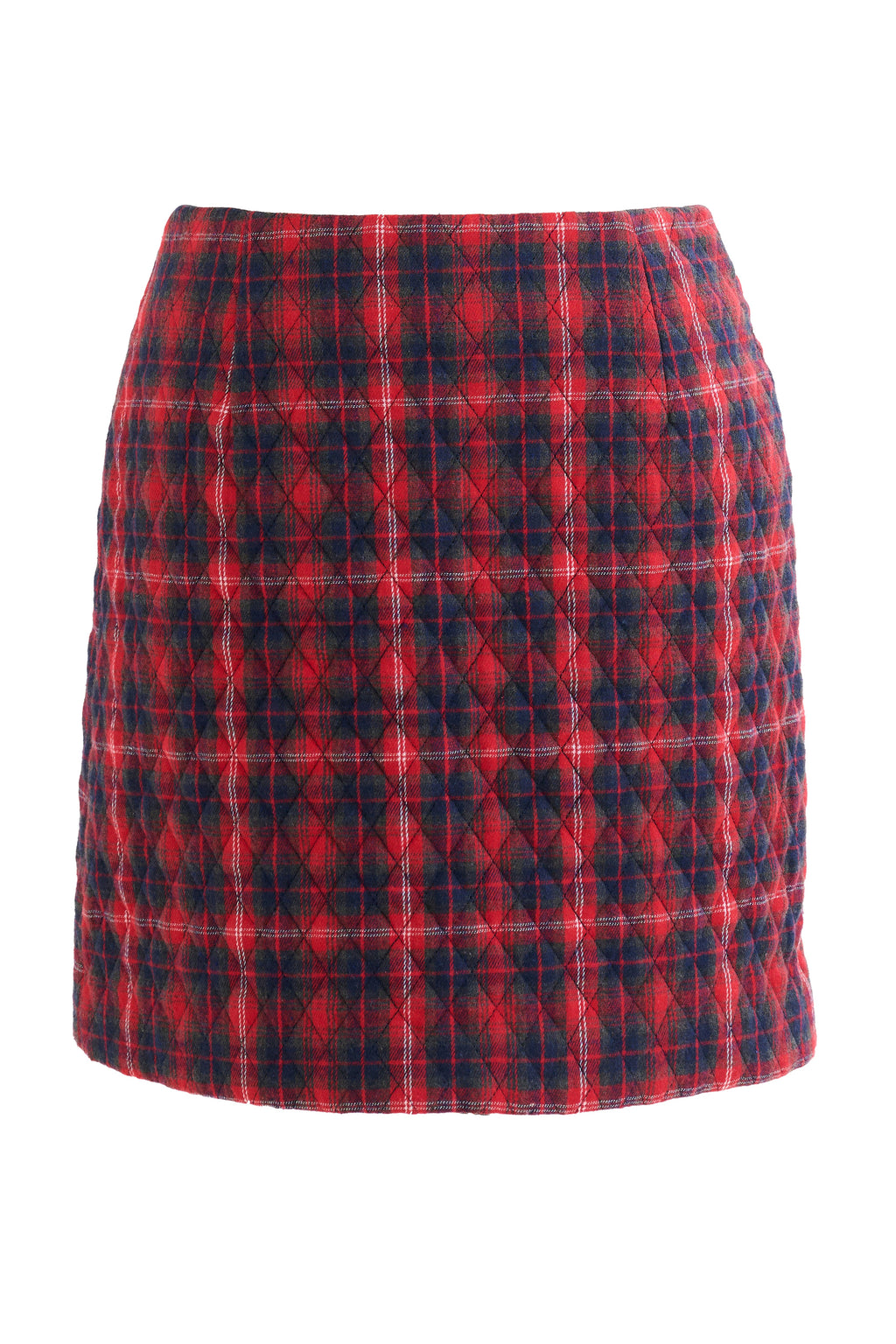 Aubin Winter Check Quilted Mini Skirt - Red