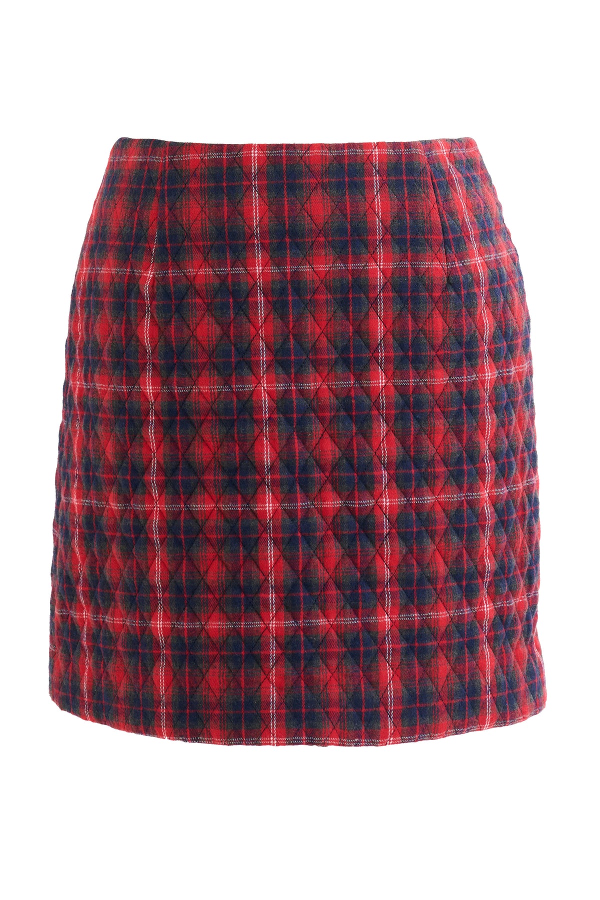 Aubin Winter Check Quilted Mini Skirt - Red