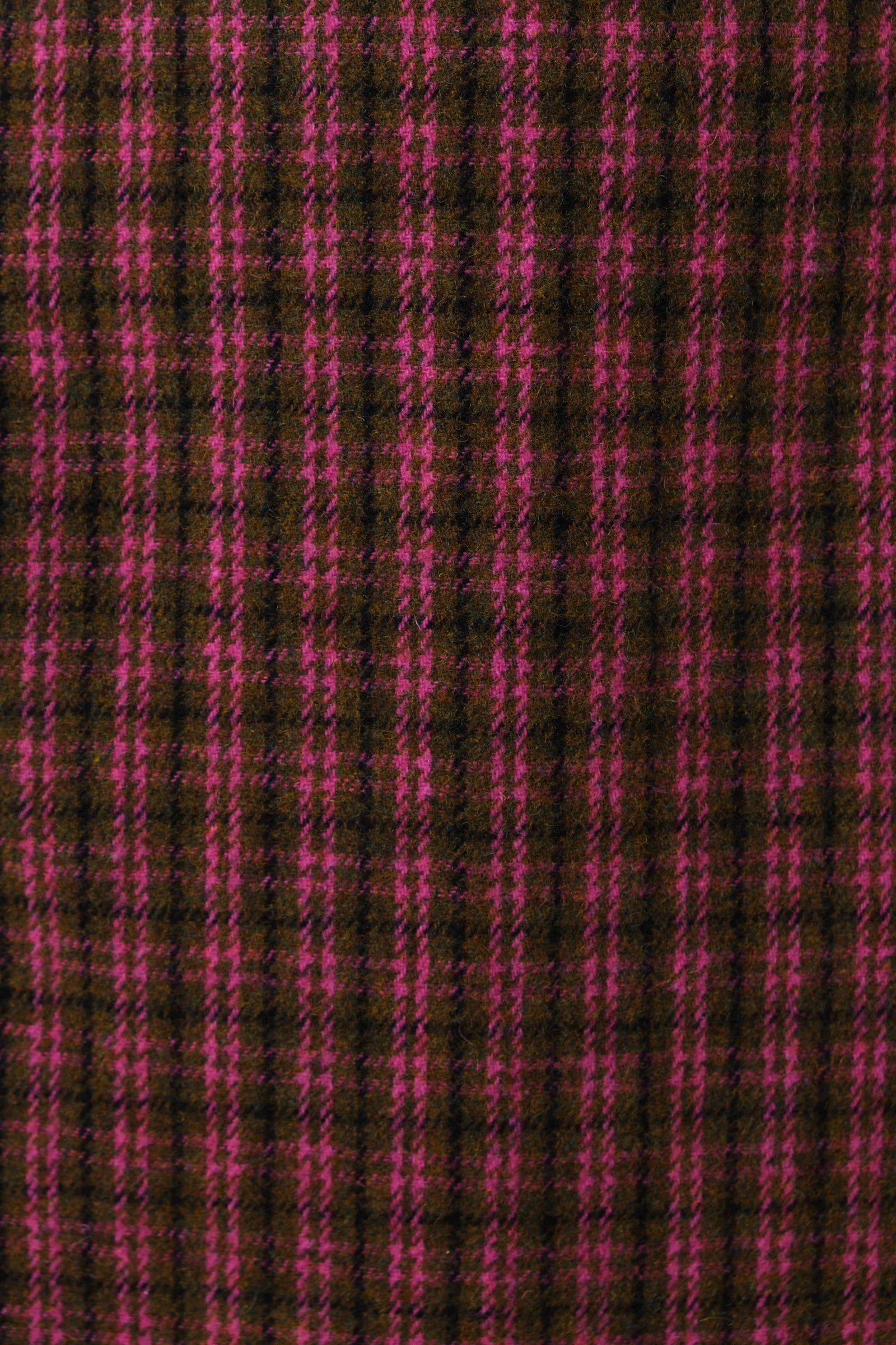 Dryden Wyoming Check Faux Fur Collar Coat - Pink