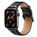 Black Buckle Leather Watch Band For Apple Watch Ultra 49mm&Watch Ultra 2 49mm / Series 10 46mm / 9&8&7 45mm / SE 3&SE 2&6&SE&5&4 44mm / 3&2&1 42mm, For Apple Watch Ultra 49mm / Series 8&7 45mm / SE 2&6&SE&5&4 44mm / 3&2&1 42mm