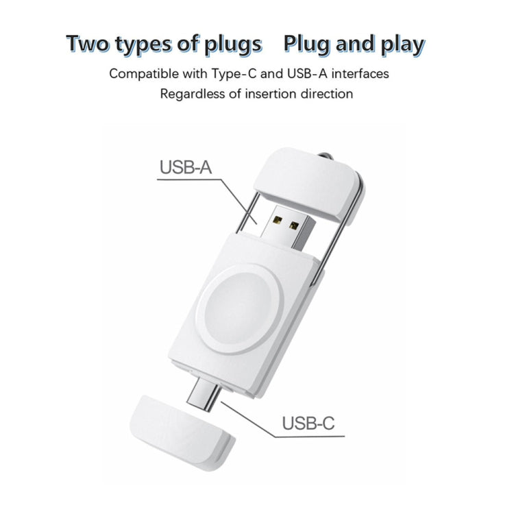 U8 USB / Type-C Magnetic Wireless Charger Fast Charger for Apple Watch Series (White)