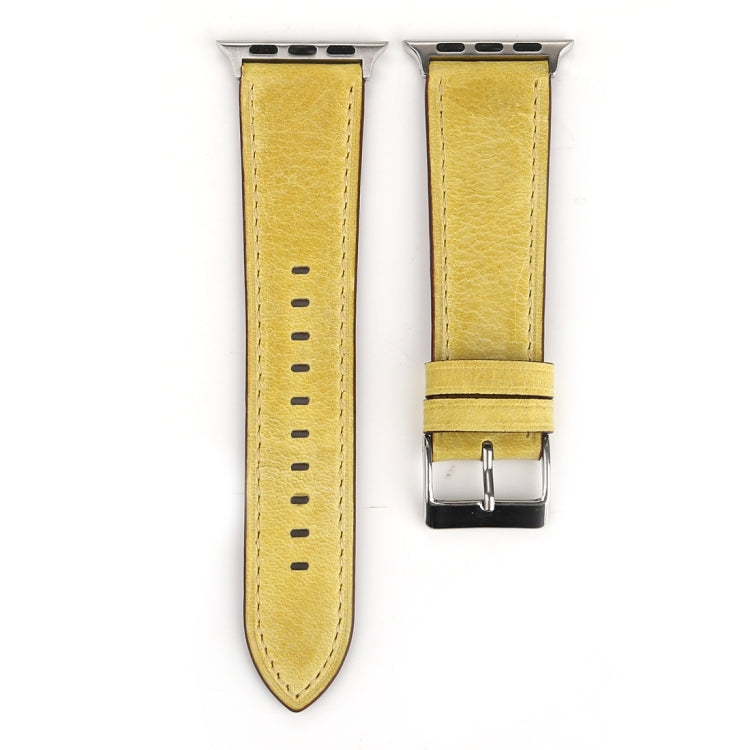 For Apple Watch Ultra 49mm&Watch Ultra 2 49mm / Series 10 46mm / 9&8&7 45mm / SE 3&SE 2&6&SE&5&4 44mm / 3&2&1 42mm Fresh Style Genuine Leather Watch Band, 42mm