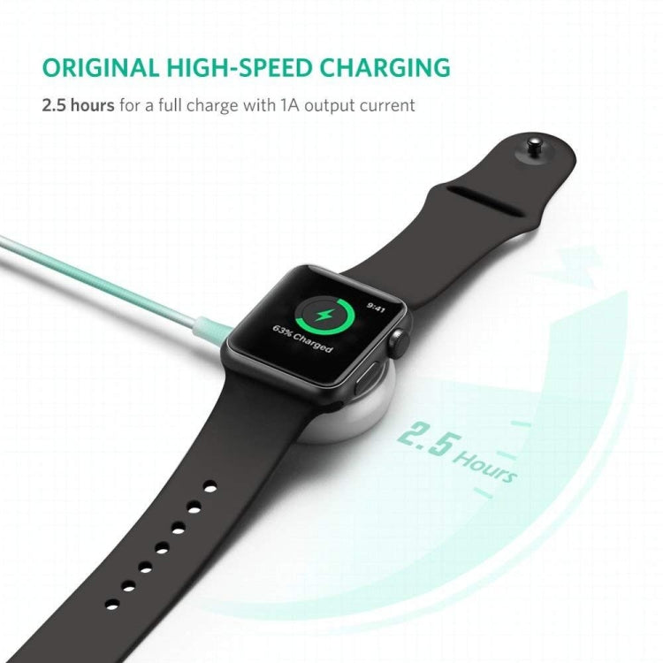 1m Type-C Universal Portable Magnetic Wireless Charger for Apple Watch Ultra & Ultra 2 & Series 9 & 8 & 7 & 6 & 5 & 4 & 3 & 2(White)