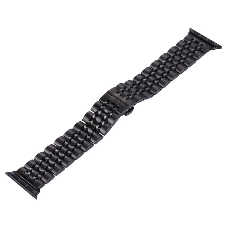 22mm Men Hidden Butterfly Buckle 7 Beads Stainless Steel Watch Band For Apple Watch 42mm