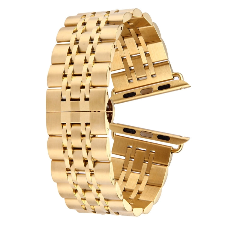22mm Men Hidden Butterfly Buckle 7 Beads Stainless Steel Watch Band For Apple Watch 42mm