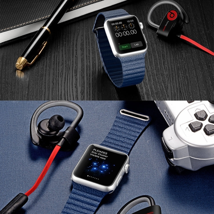 For Apple Watch 42mm Loop Magnetic Closure Clasp PU Leather Watch Band
