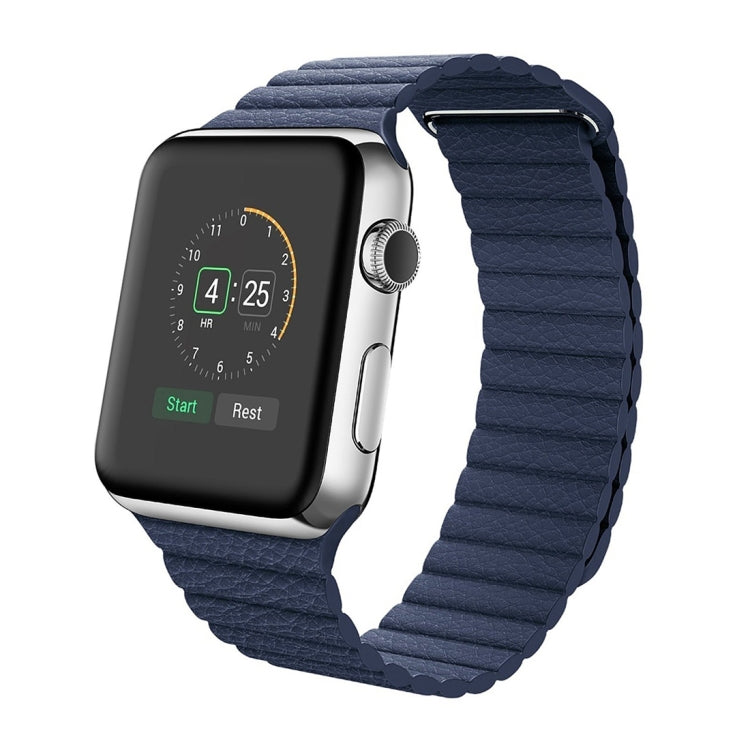 For Apple Watch 42mm Loop Magnetic Closure Clasp PU Leather Watch Band