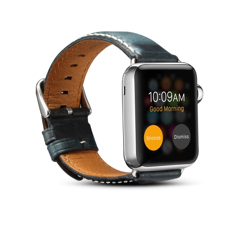 Denior Oil Wax Retro Watch Leather Watch Band for Apple Watch Series 10 42mm / 9&8&7 41mm / SE 3&SE 2&6&SE&5&4 40mm / 3&2&1 38mm