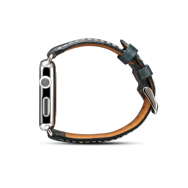 Denior Oil Wax Retro Watch Leather Watch Band for Apple Watch Series 10 42mm / 9&8&7 41mm / SE 3&SE 2&6&SE&5&4 40mm / 3&2&1 38mm