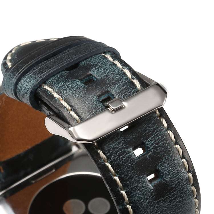 Denior Oil Wax Retro Watch Leather Watch Band for Apple Watch Series 10 42mm / 9&8&7 41mm / SE 3&SE 2&6&SE&5&4 40mm / 3&2&1 38mm
