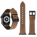 Crazy Horse Texture TPU + Stainless Steel Watch Band for Apple Watch Series 7 41mm / 6 & SE & 5 & 4 40mm / 3 & 2 & 1 38mm, 40mm