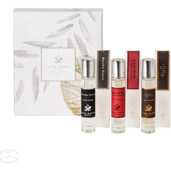 Acca Kappa Travel Trio For Him Gift Set 15ml 1869 EDP + 15ml Black Pepper & Sandalwood EDP + 15ml White Moss EDP