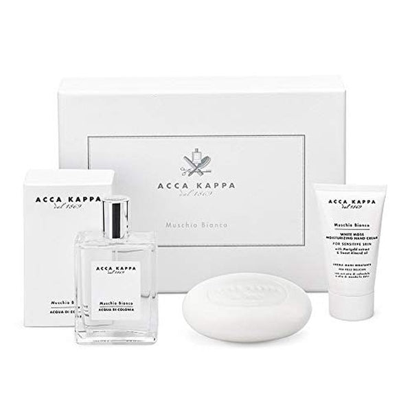 Acca Kappa White Moss Gift Set 100ml EDC + 150g Soap + 75ml Hand Cream