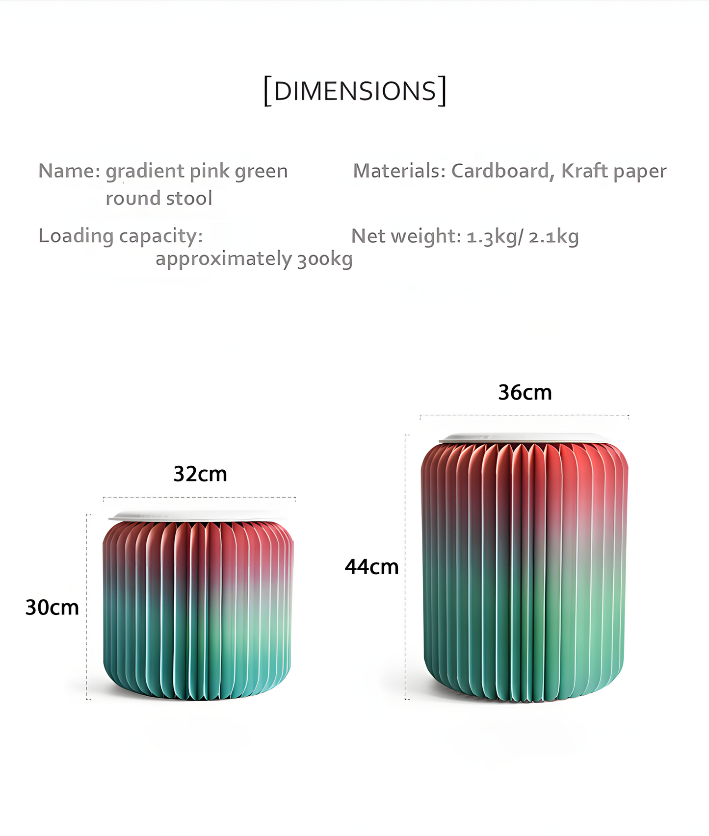 Accordion Stool, Gradient Color