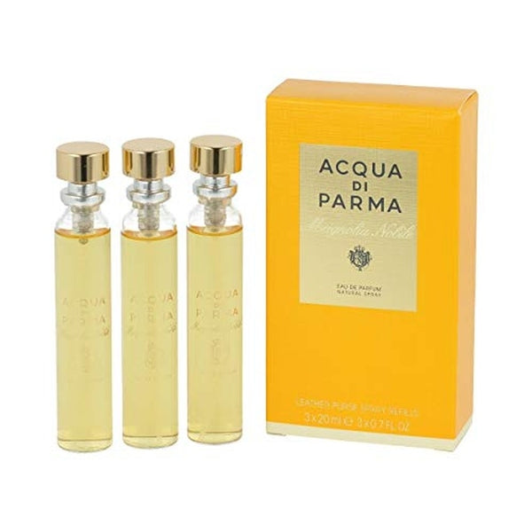 Acqua di Parma Magnolia Nobile Leather Purse Refill Gift Set 3 x 20ml EDP