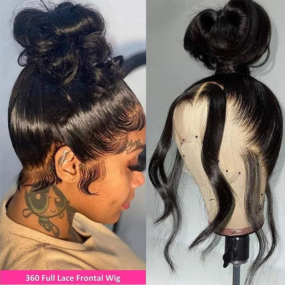 360 Lace Front Wigs Human Hair Body Wave Full Lace Frontal Human Hair Wigs Raw Indian Glueless 38Inch HD Lace Front Wig