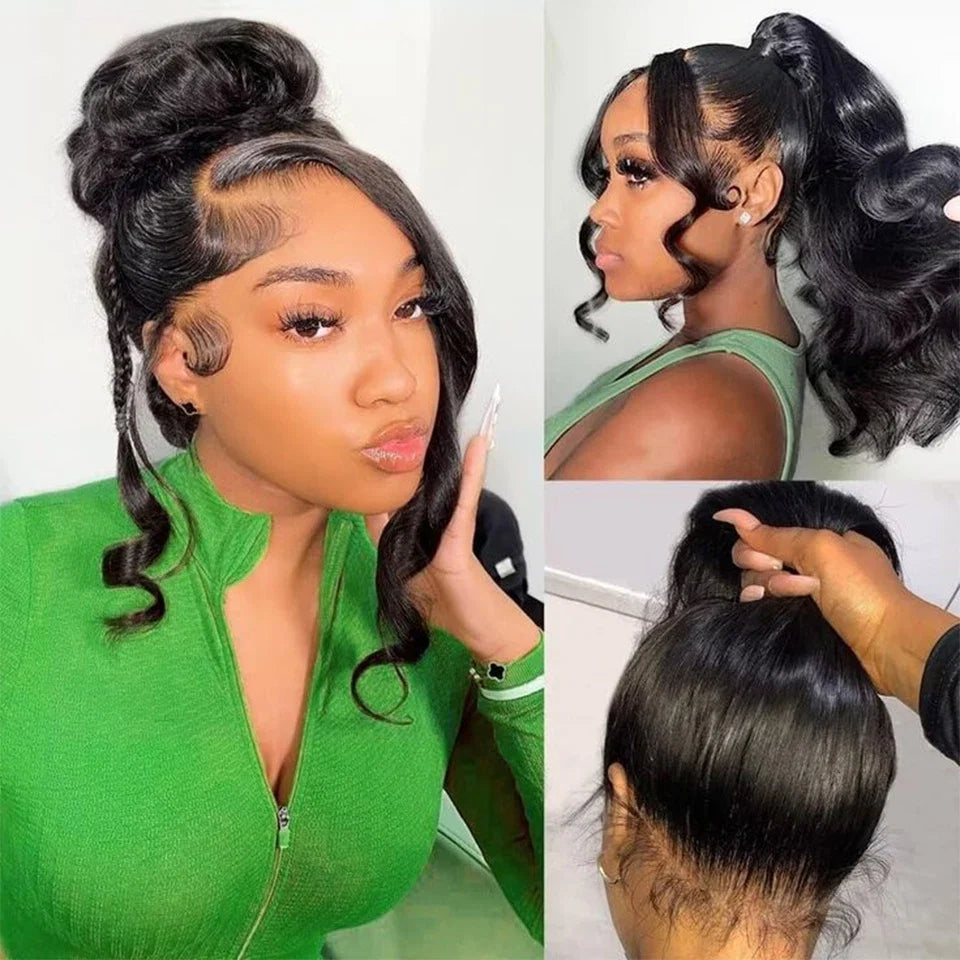 360 Lace Front Wigs Human Hair Body Wave Full Lace Frontal Human Hair Wigs Raw Indian Glueless 38Inch HD Lace Front Wig
