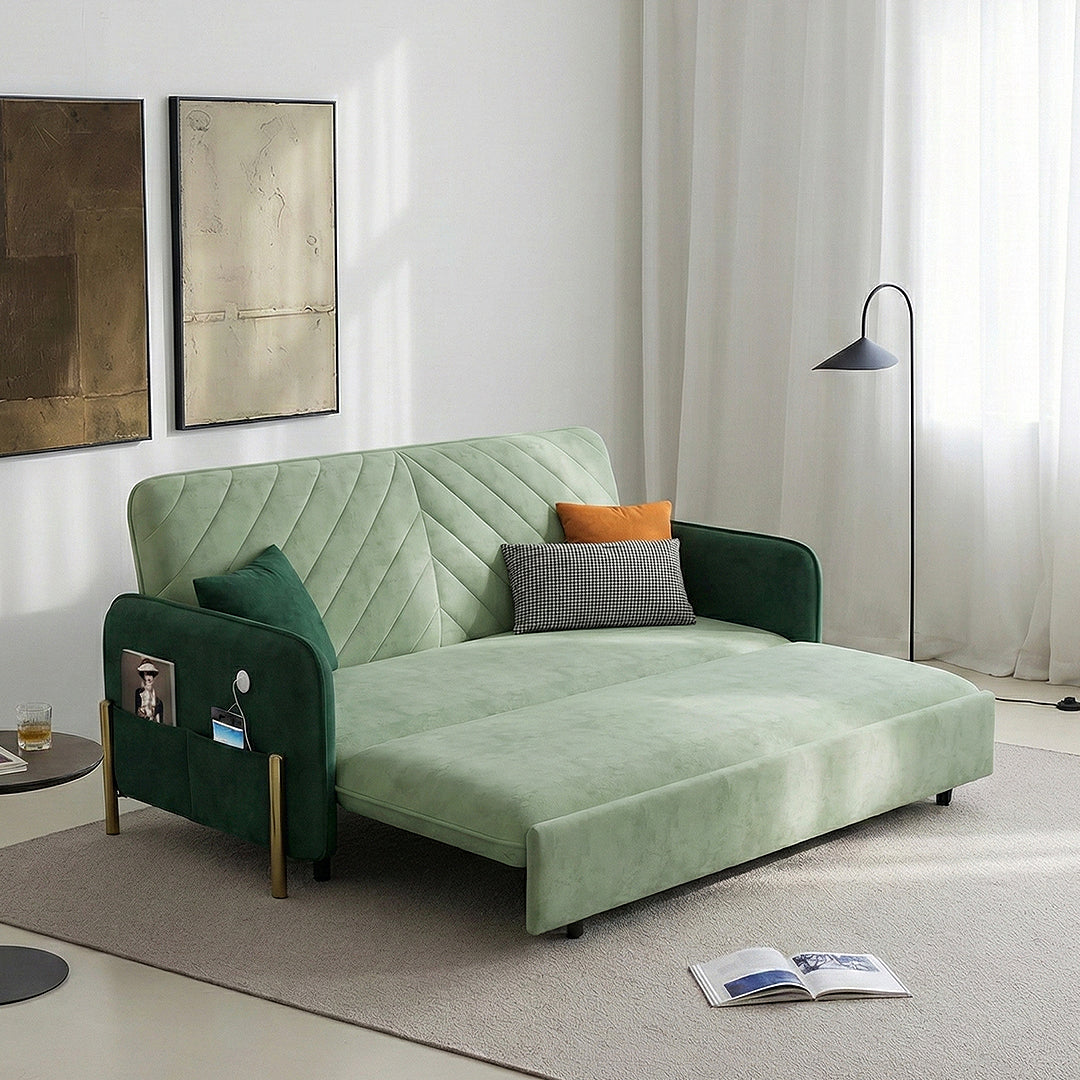 Aditi Two Seater Sofa Bed, Green