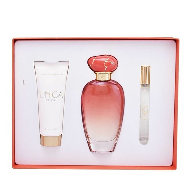Adolfo Dominguez Unica Coral Gift Set 100ml EDT + 10ml EDT + 75ml Body Lotion