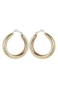 Gold Tone Chunky Hoop Earrings