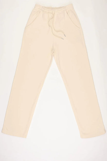 Beige 1/4 Zip Fleece Tracksuit