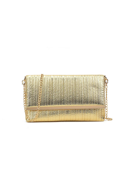 Gold Pleated Clutch Bag