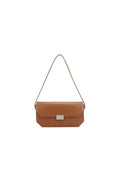 Brown Faux Leather Shoulder Bag