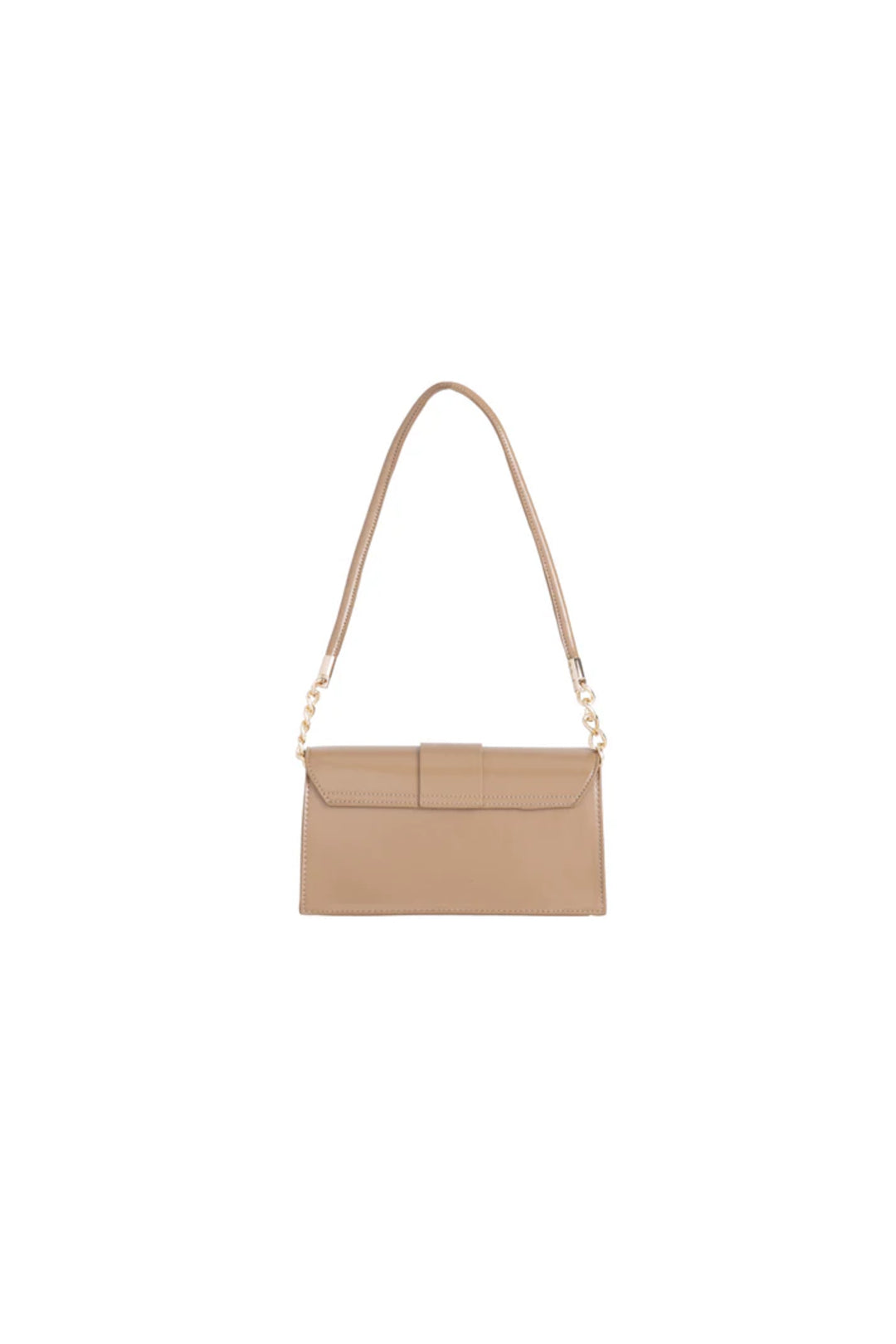 Beige Faux Leather Clutch Bag