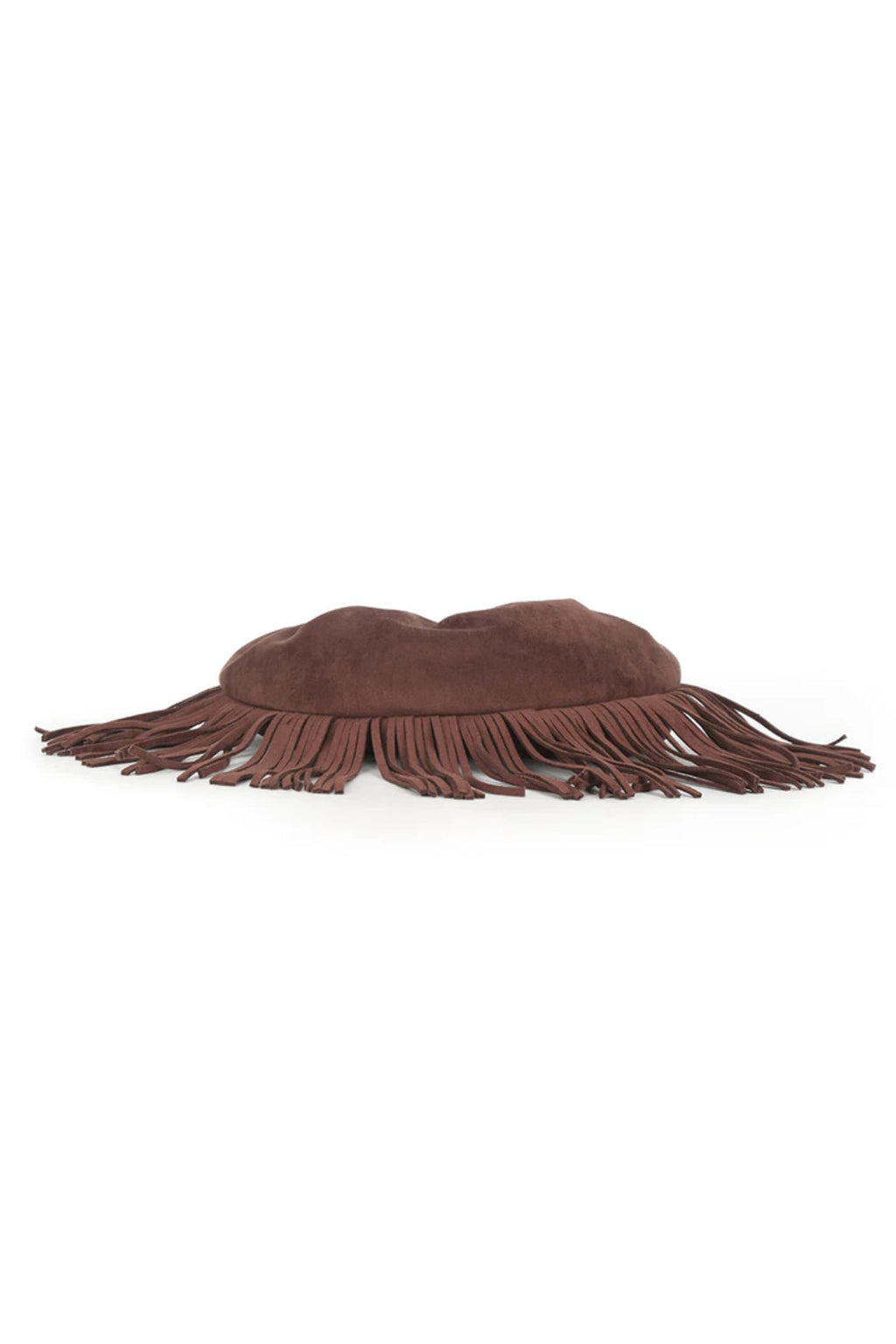 Brown Faux Suede Fringe Handbag
