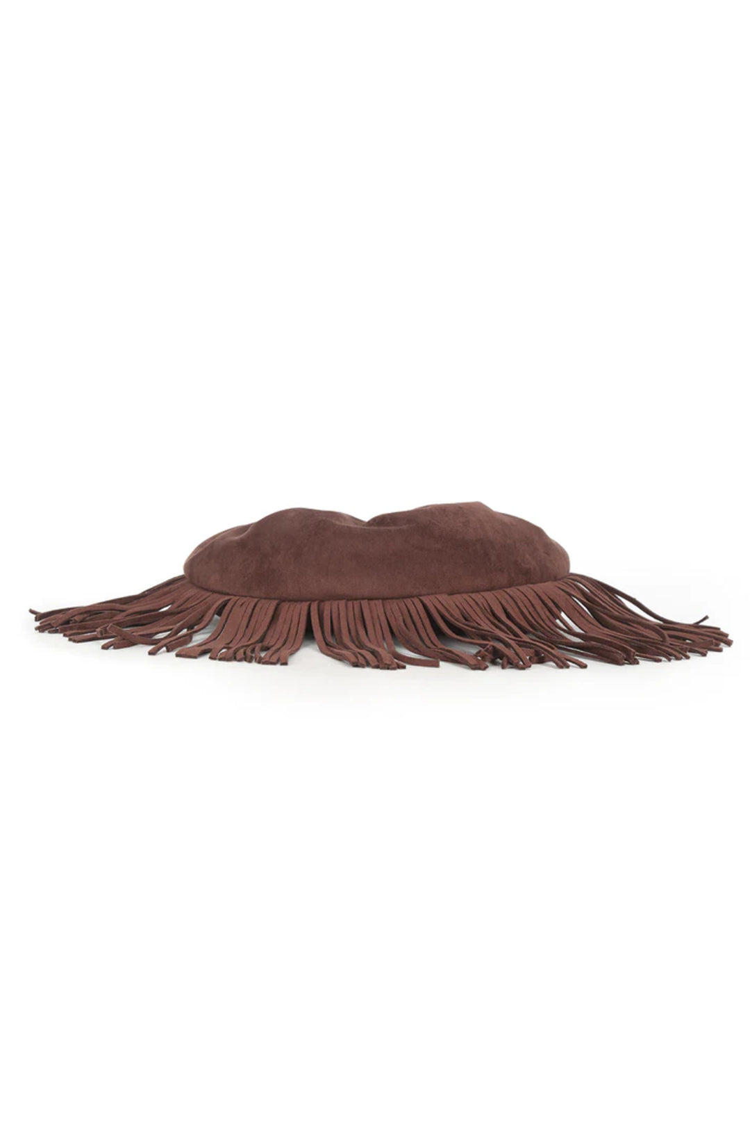 Brown Faux Suede Fringe Handbag