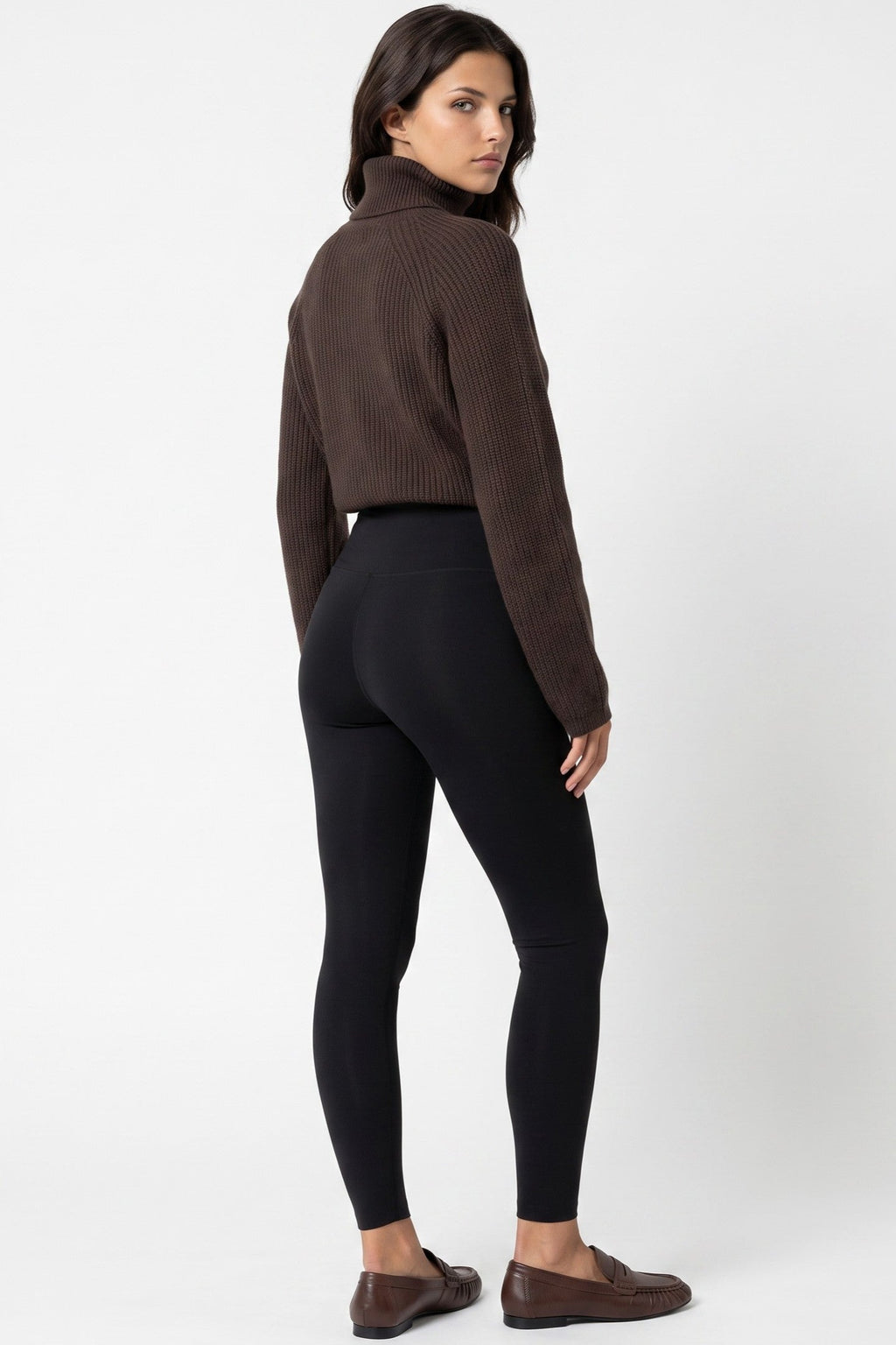 Black Zip‑Front Leggings