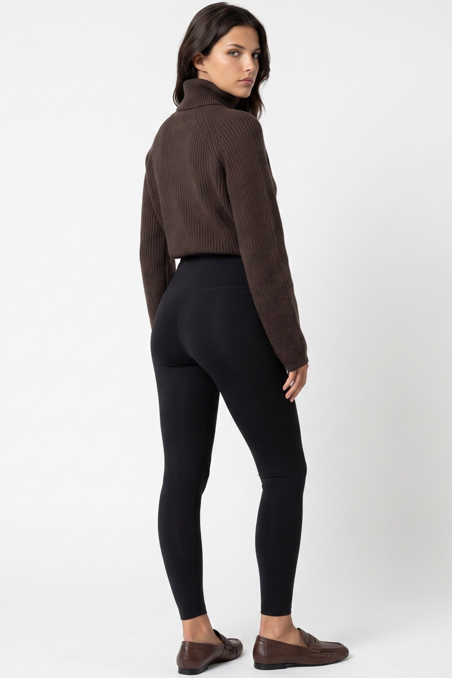 Black Zip‑Front Leggings