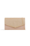 Nude Blush Glitter Envelope Clutch Bag