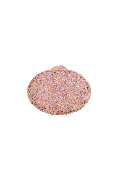 Pink Crystal Embellished Evening Bag