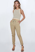 Mocha Stretch Drawstring Trousers