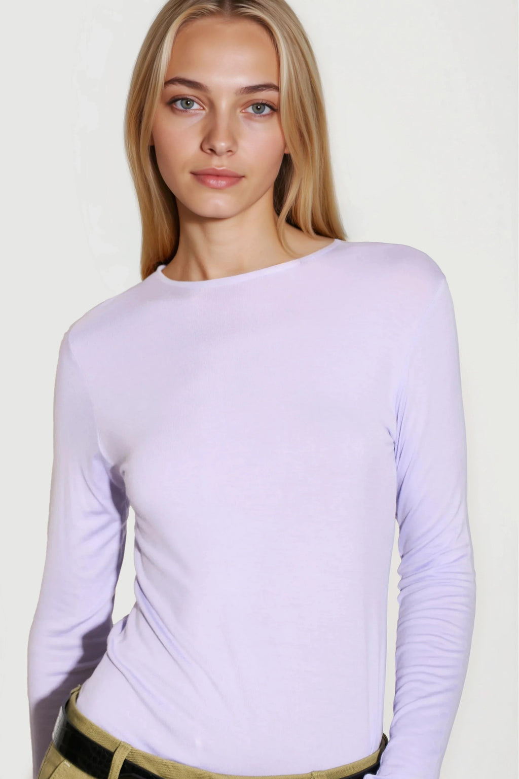 Lilac Round Neck Long Sleeve Top