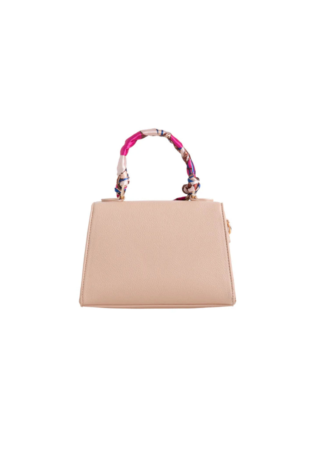 Nude Satin Top Handle Handbag