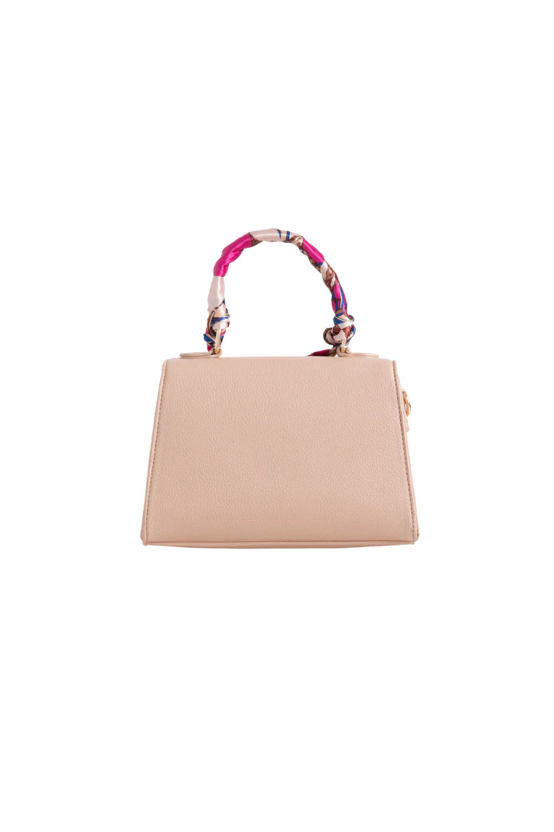 Nude Satin Top Handle Handbag