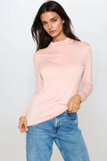 Blush Pink Turtleneck Long Sleeve Top
