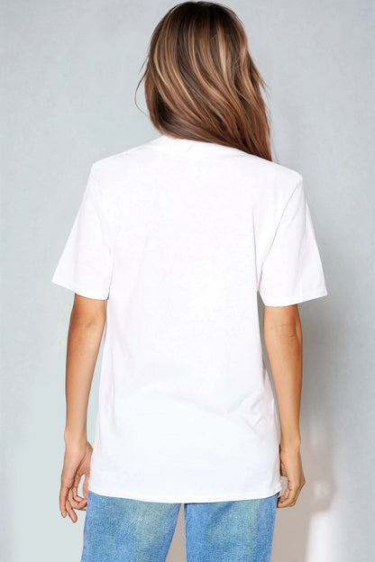 White Why Not Printed Cotton T-Shirt