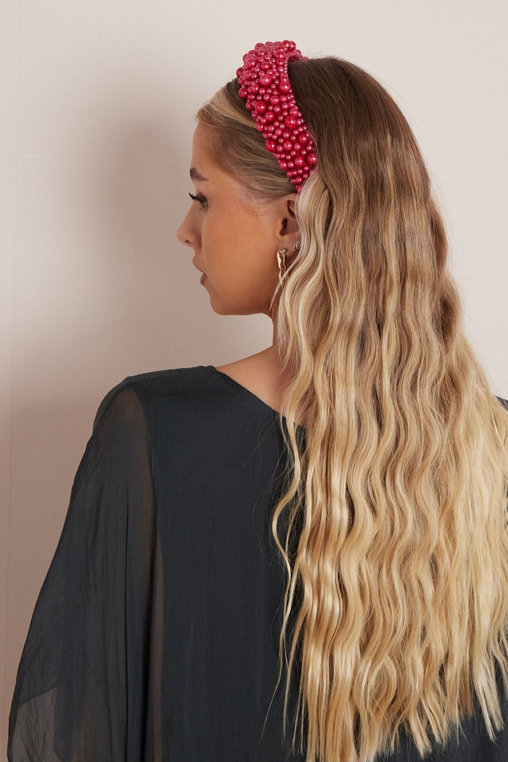 Red Statement Pearl Headband