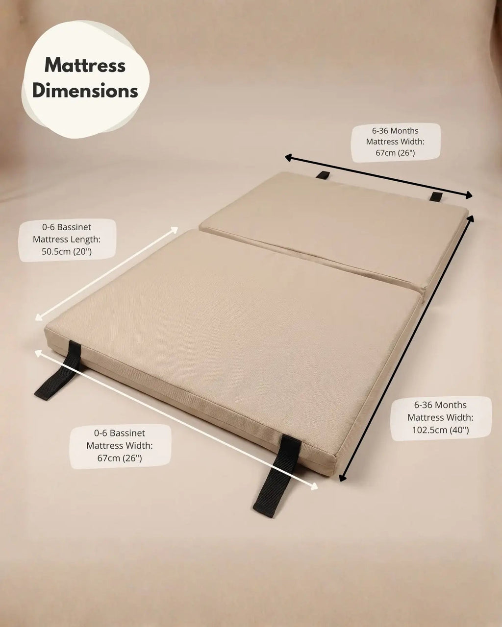 Airpod 3 Travel Cot Includes Newborn Bassinet Insert - Beige