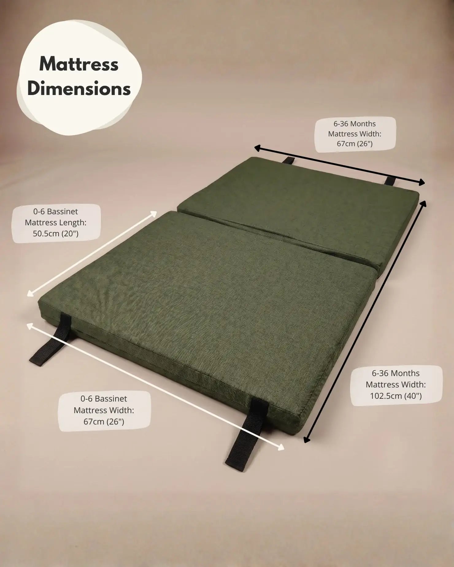 Airpod 3 Travel Cot Includes Newborn Bassinet Insert - Green