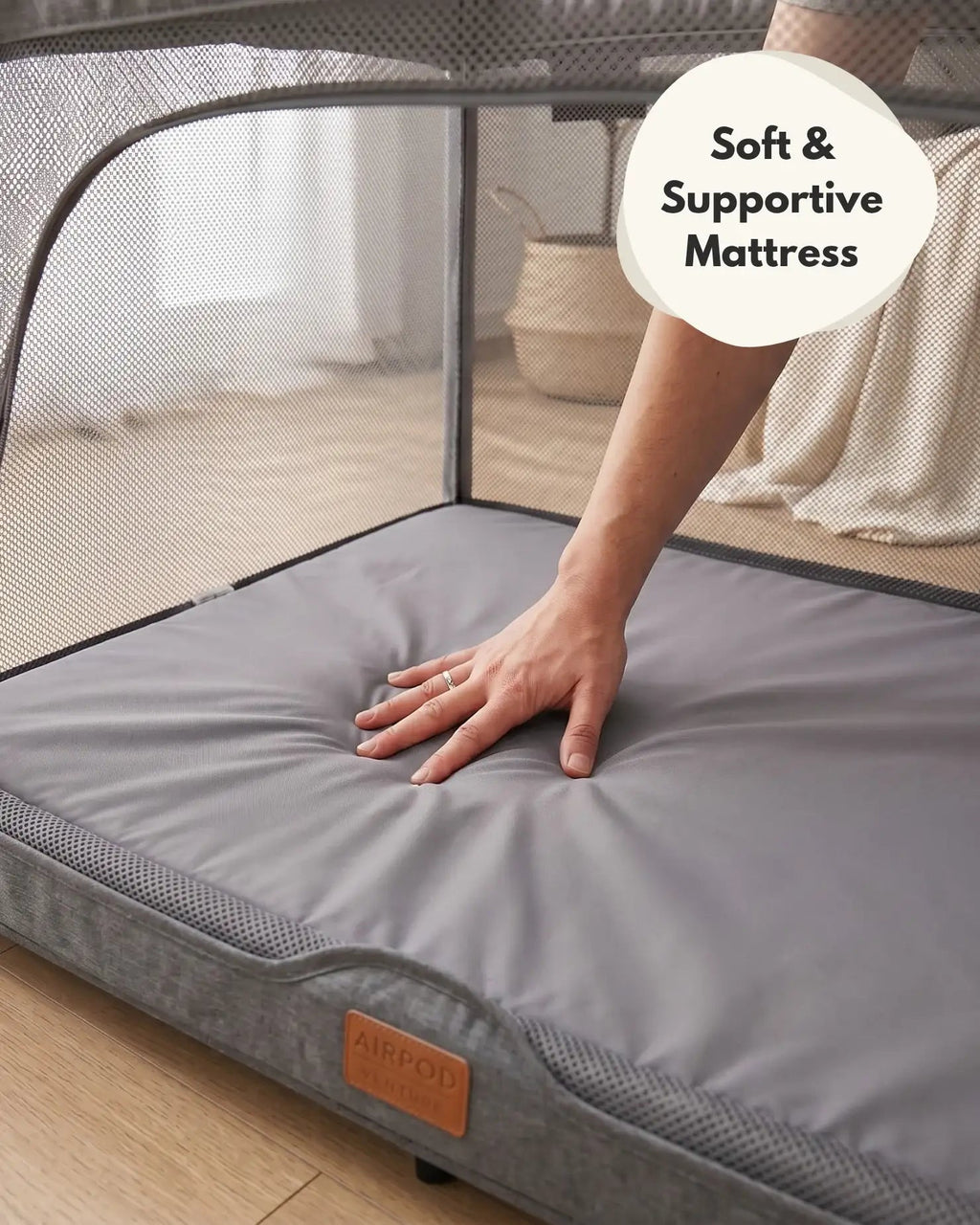 Airpod 3 Travel Cot Includes Newborn Insert - Light Grey