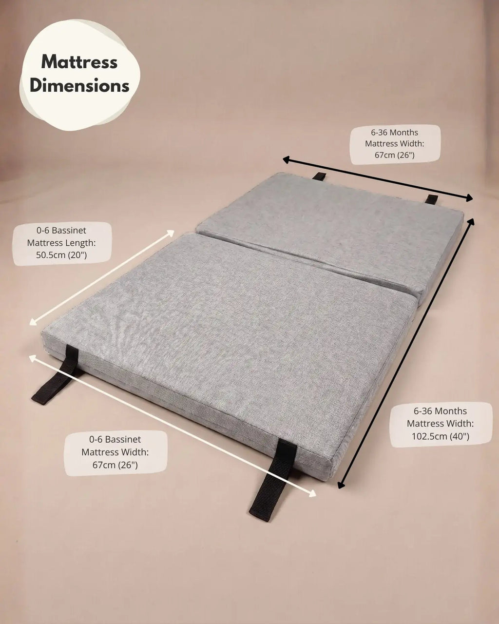 Airpod 3 Travel Cot Includes Newborn Insert - Light Grey