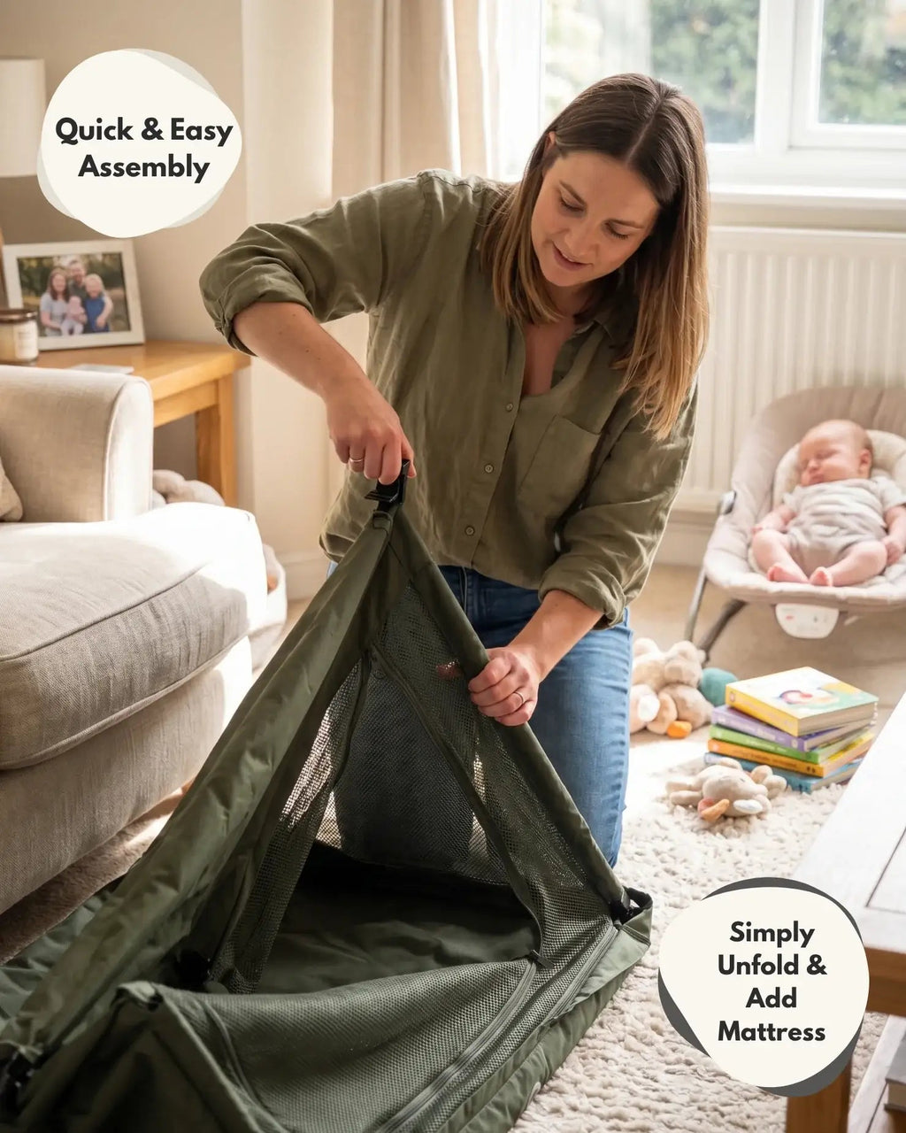 Airpod 3 Travel Cot Includes Newborn Insert - Light Grey
