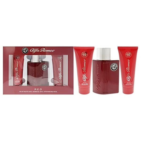 Alfa Romeo Red Gift Set 125ml EDT + 100ml Shower Gel + 100ml Aftershave Balm