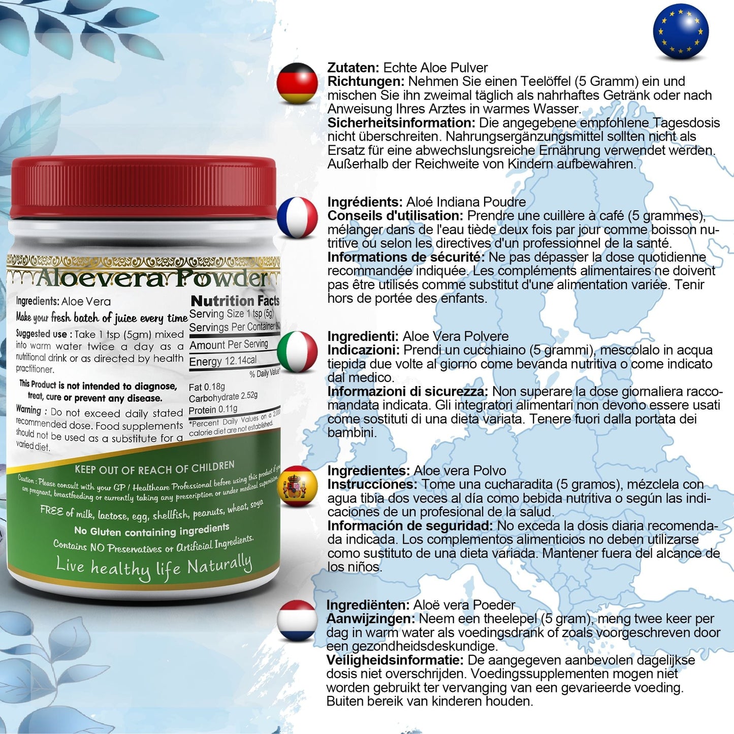 DivyaHerb Aloevera Powder 100 gram - Healthy-Looking Skin Support