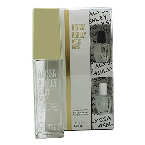 Alyssa Ashley White Musk Gift Set 100ml EDT + 5ml Musk Perfume Oil + 5ml White Musk Perfume Oil